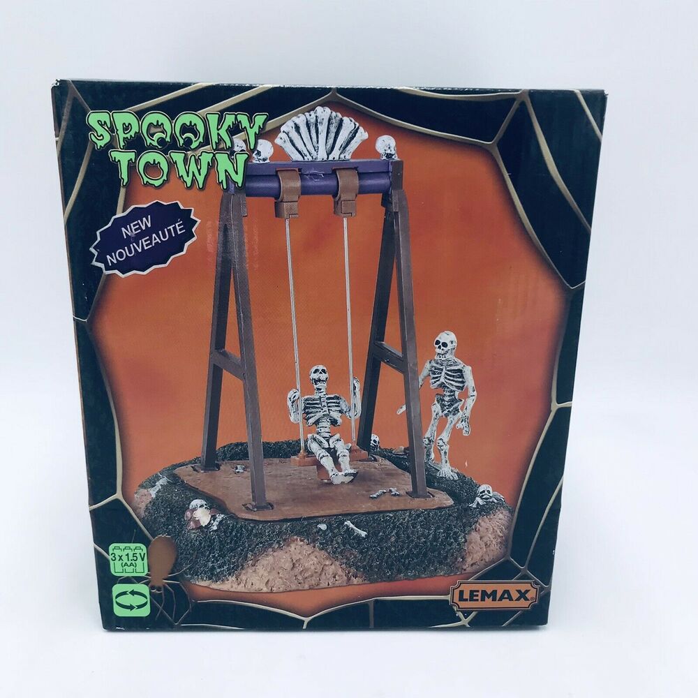 Lemax Skeleton Swings Spooky Town Animated Village Accessories Halloween